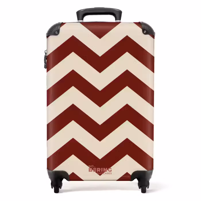 Suitcase - Zigzag pattern in red and cream