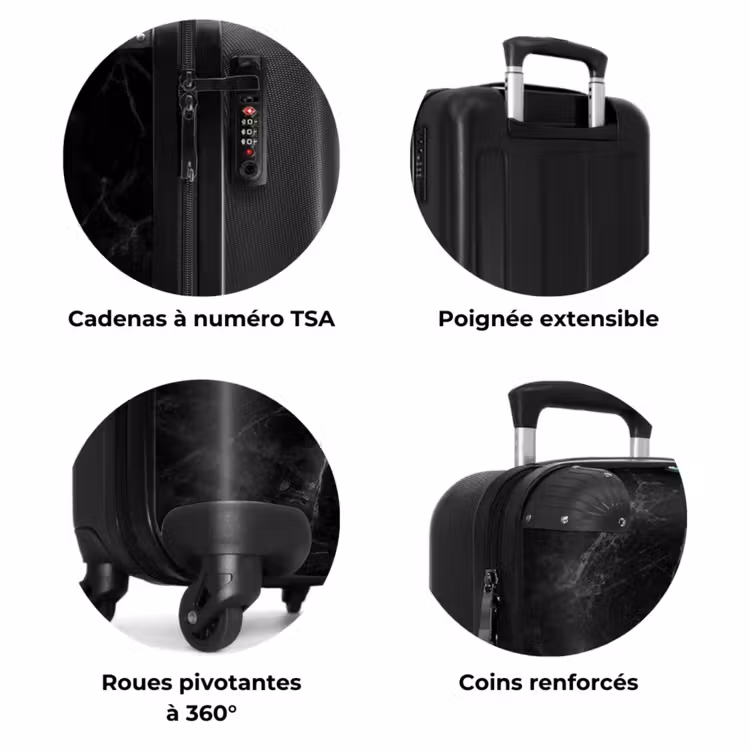 Suitcase - Black and white marble pattern — 7