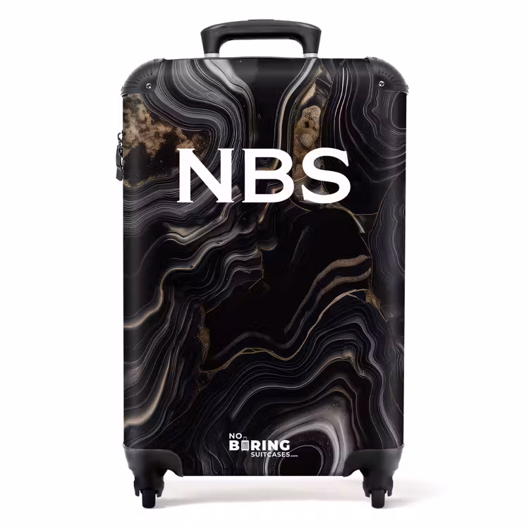 Suitcase - Black marble 755h gold — 1