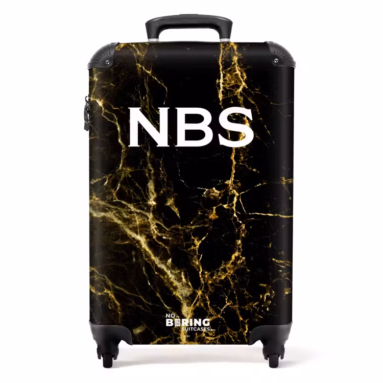 Suitcase - Black marble 755h golden hues — 1