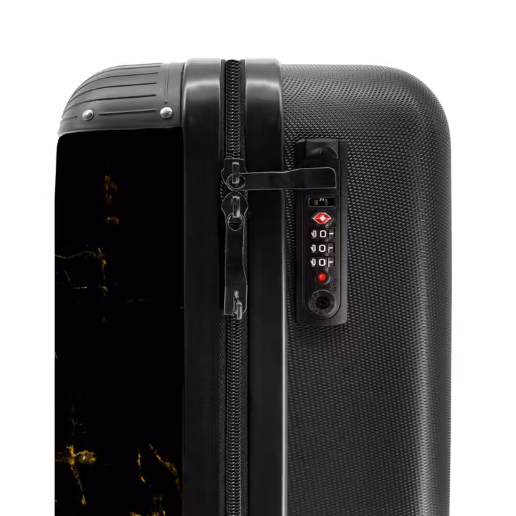 Suitcase - Black marble 755h golden hues — 3