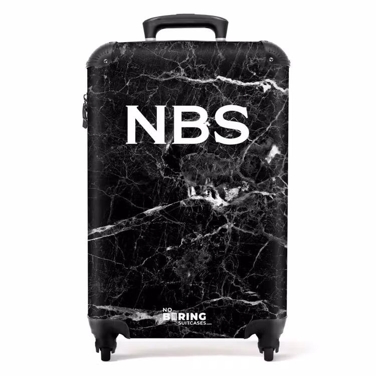 Suitcase - Black marble 755h white veins — 1