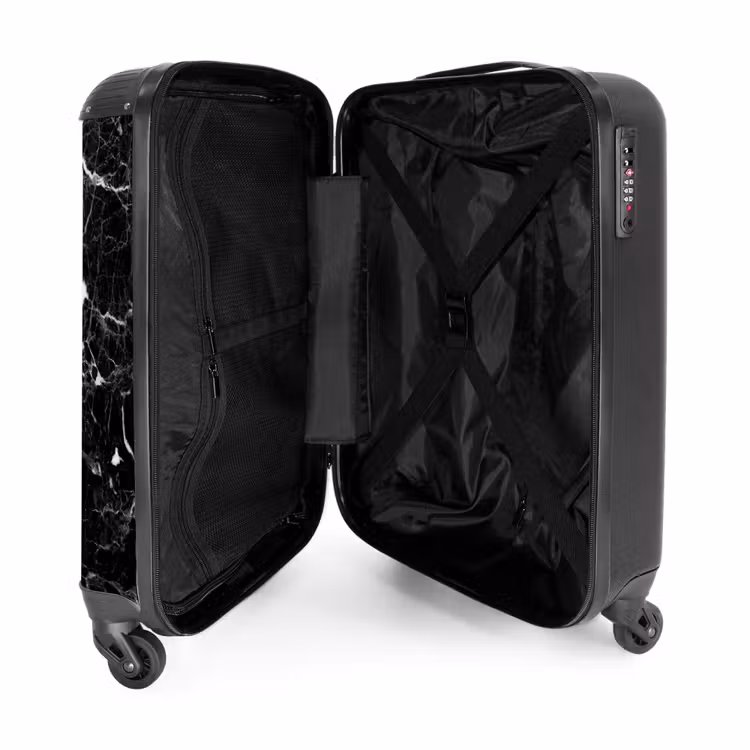 Suitcase - Black marble 755h white veins — 2