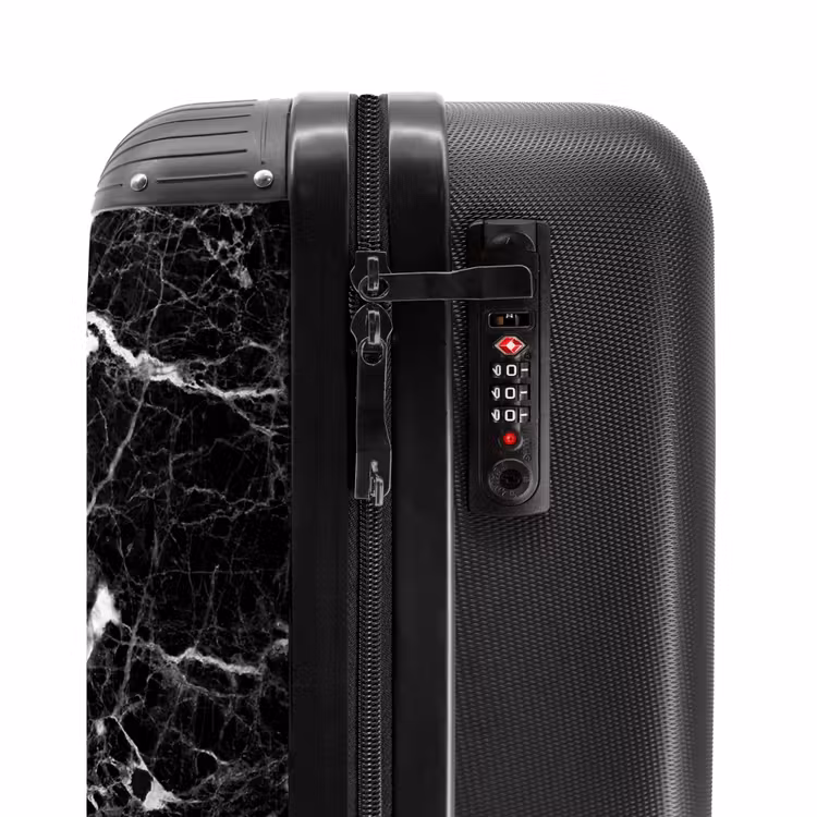 Suitcase - Black marble 755h white veins — 3