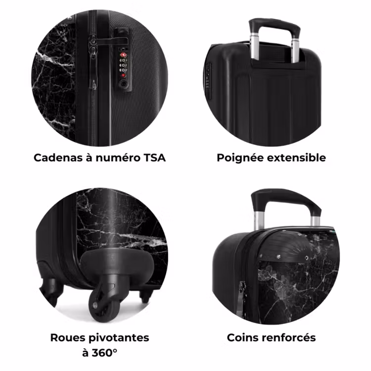 Suitcase - Black marble 755h white veins — 7