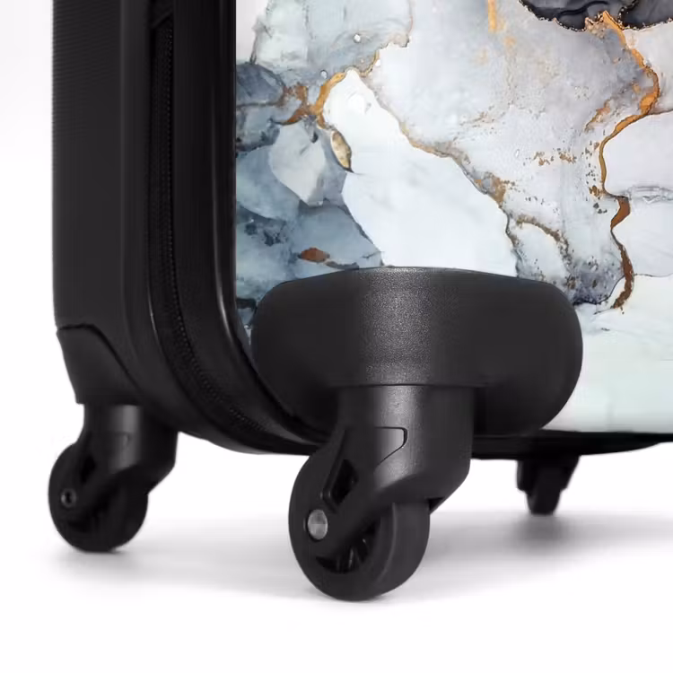 Suitcase - Black marble 755h white and gold — 6