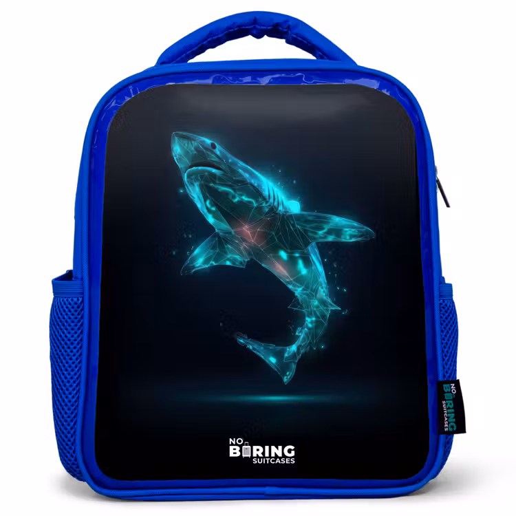 Kids backpack - Blue - Digital shark power — 1