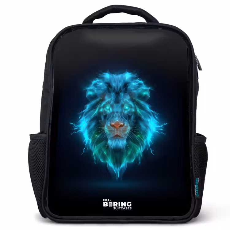 Kids backpack - Black - Luminous lion — 1