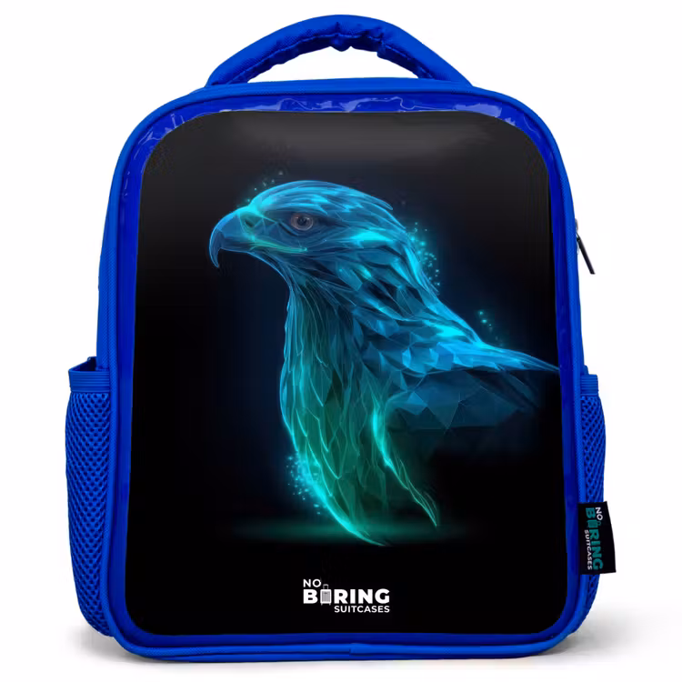 Kids backpack - Blue - Digital eagle in profile — 1