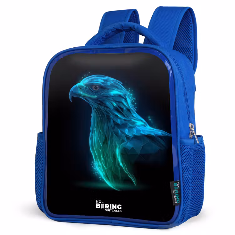 Kids backpack - Blue - Digital eagle in profile — 3