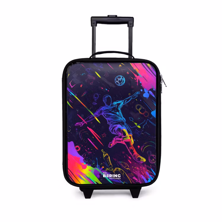 Children's suitcase - Neon action packed soccer player — 1