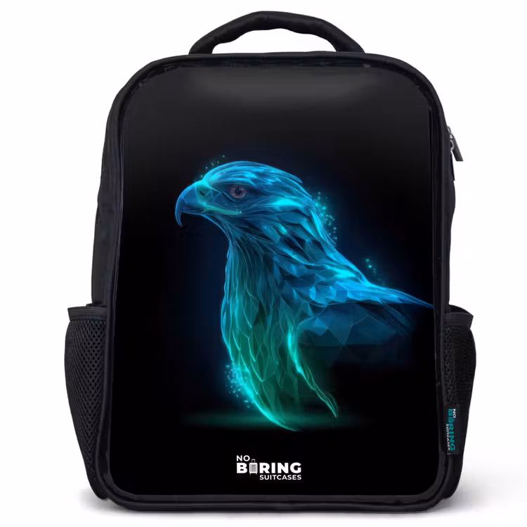 Kids backpack - Black - Digital eagle in profile — 1