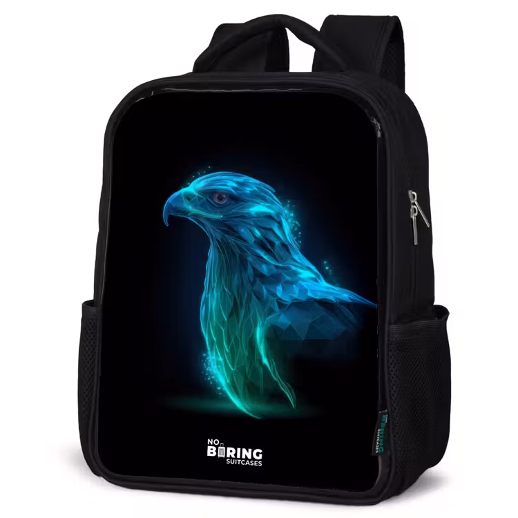 Kids backpack - Black - Digital eagle in profile — 4