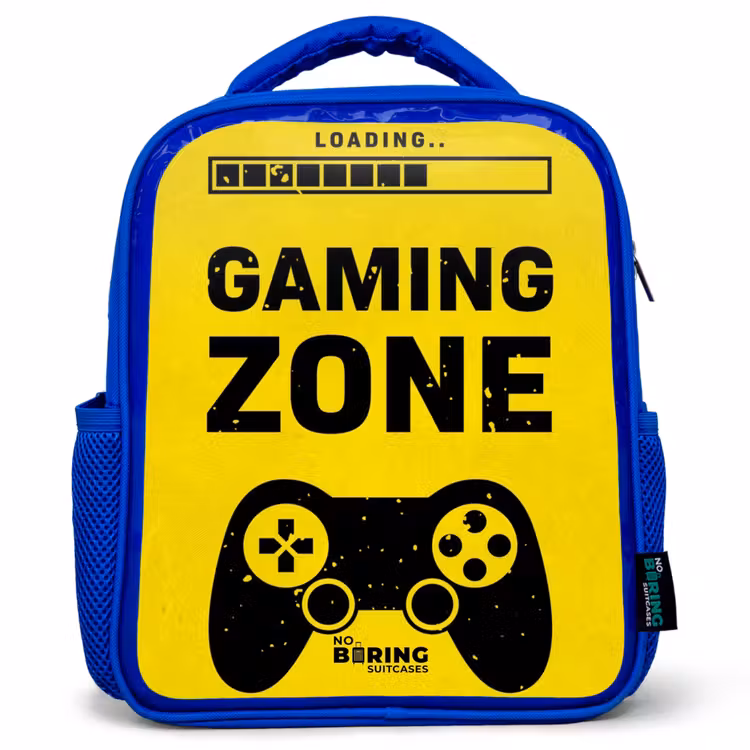 Kids backpack - Blue - Black and yellow with gaming zone — 1