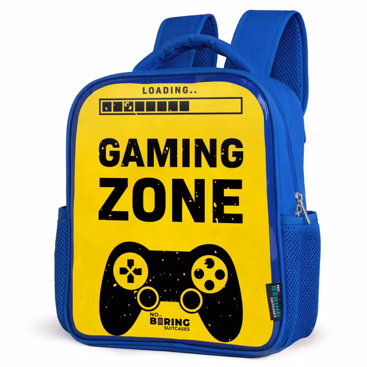Kids backpack - Blue - Black and yellow with gaming zone — 3