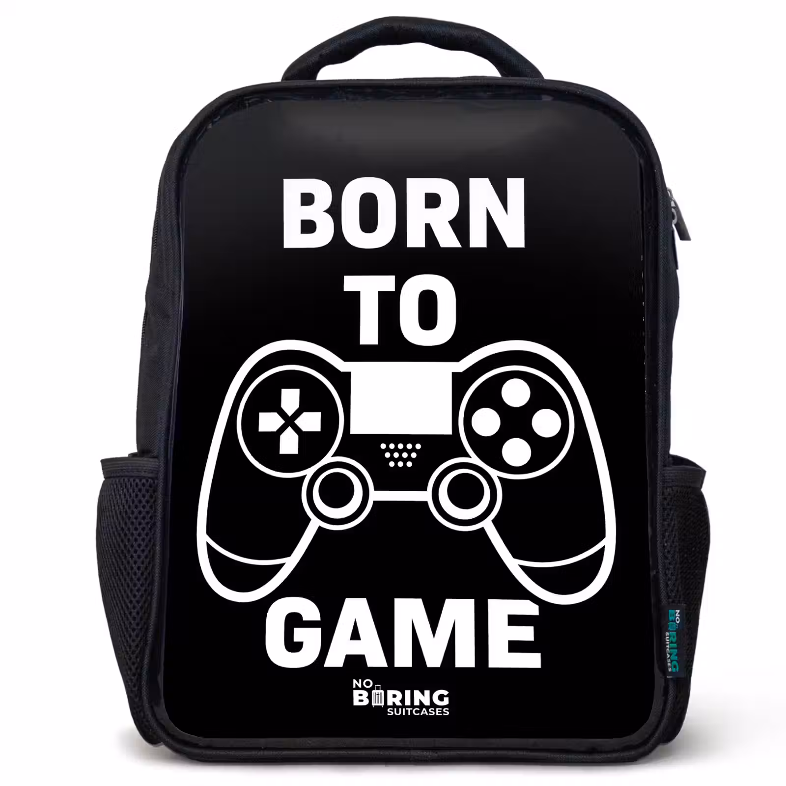 Kids backpack - Black - Qoute with controller in black and white — 1