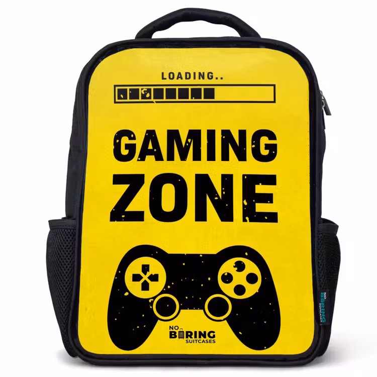 Kids backpack - Black - Black and yellow with gaming zone — 1