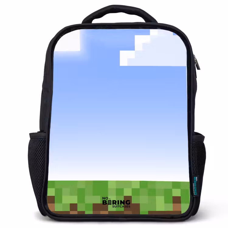 Kids backpack - Black - Pixel world — 1