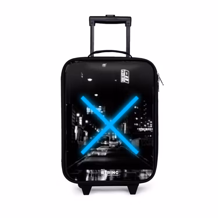 Children's suitcase - Bright blue cross in a night scene — 1