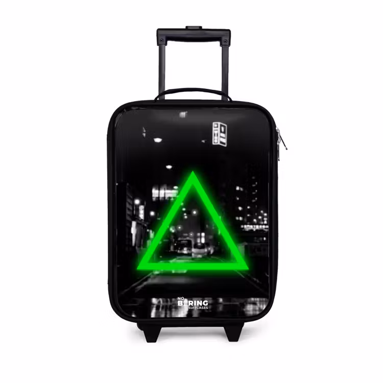 Children's suitcase - Bright green triangle — 1