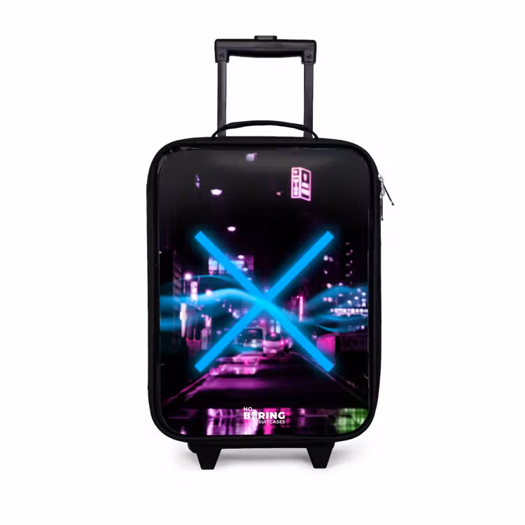 Children's suitcase - Bright blue cross over a nighttime street — 1