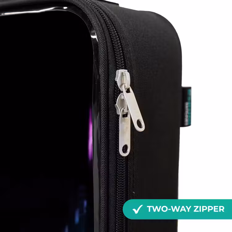 Children's suitcase - Bright green triangle over a city street — 5