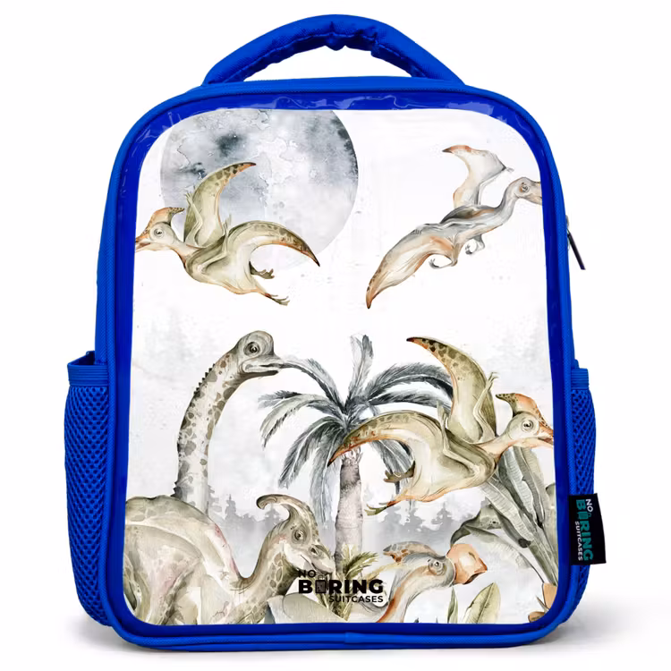 Kids backpack - Blue - Dinos in the jungle — 1