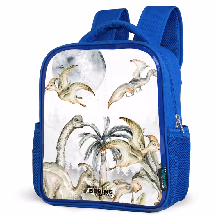 Kids backpack - Blue - Dinos in the jungle — 3