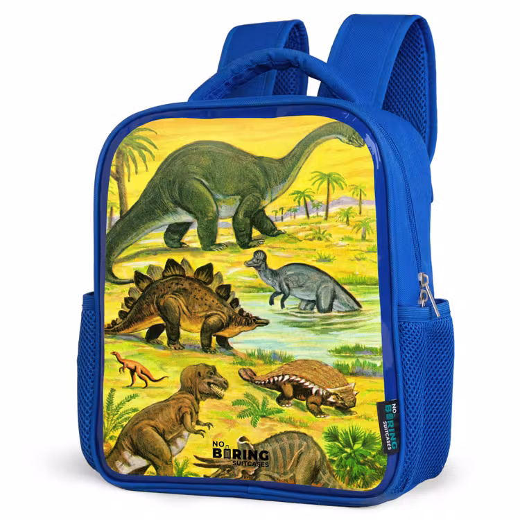 Kids backpack - Blue - Dinos by the water — 3