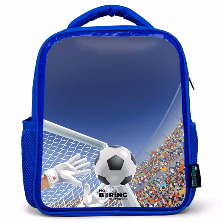 Kids backpack - Blue - Goalkeeper stopping a soccer ball — 1