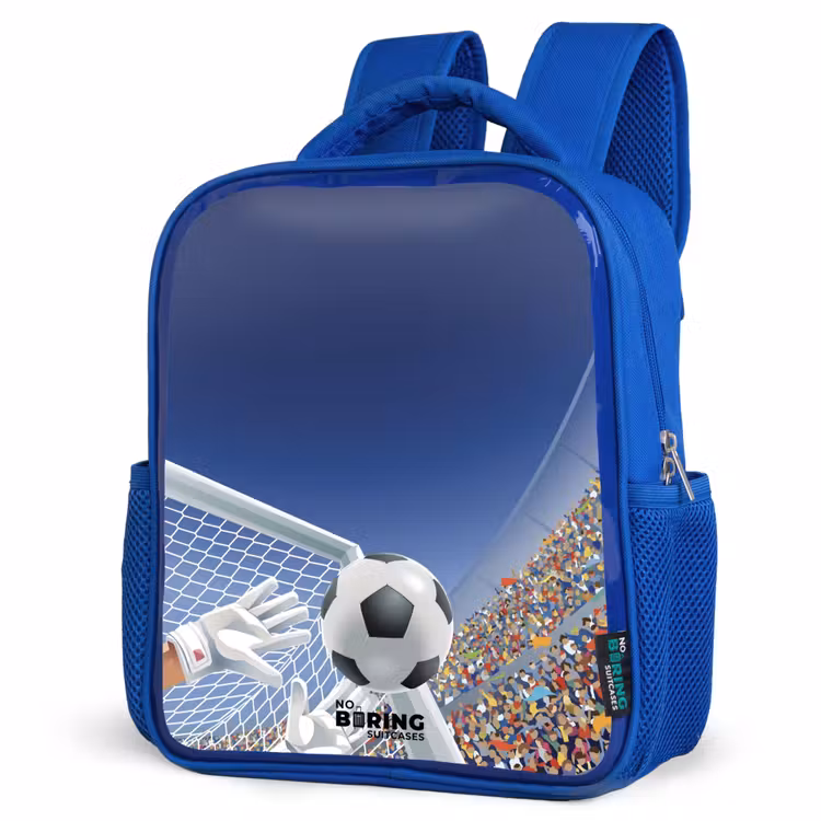 Kids backpack - Blue - Goalkeeper stopping a soccer ball — 3