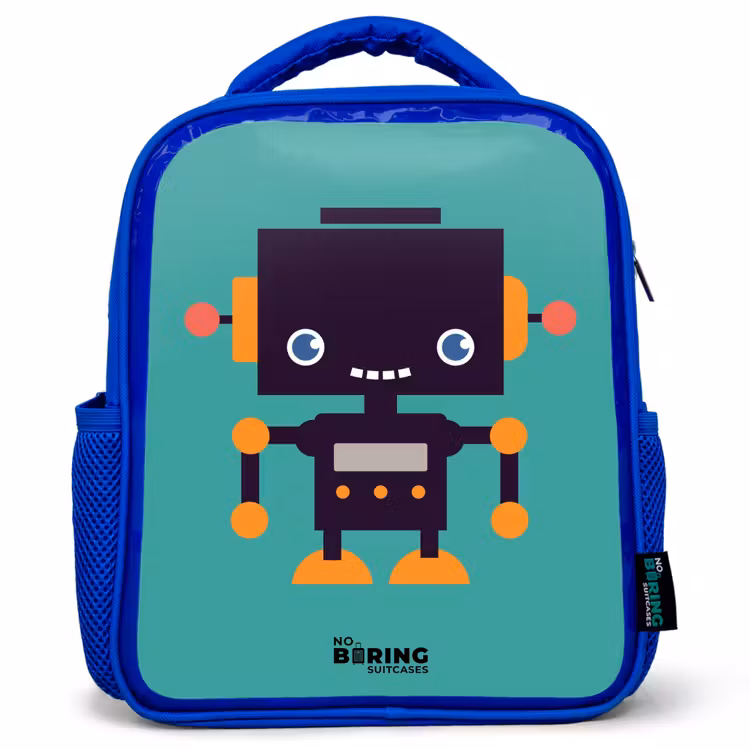 Kids backpack - Blue - Green robot — 1