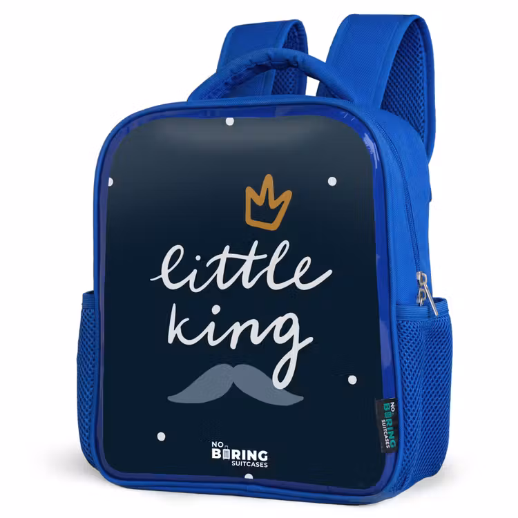 Kids backpack - Blue - Little king with polka dots — 3