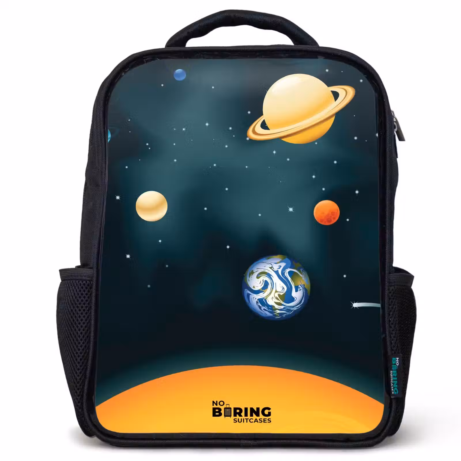 Kids backpack - Black - Space with planets — 1