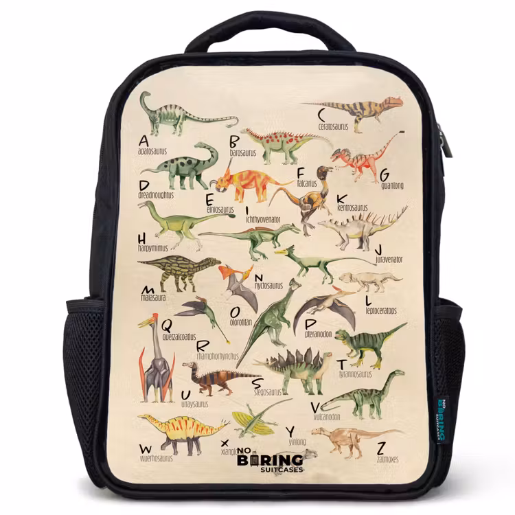 Kids backpack - Black - Dino alphabet — 1