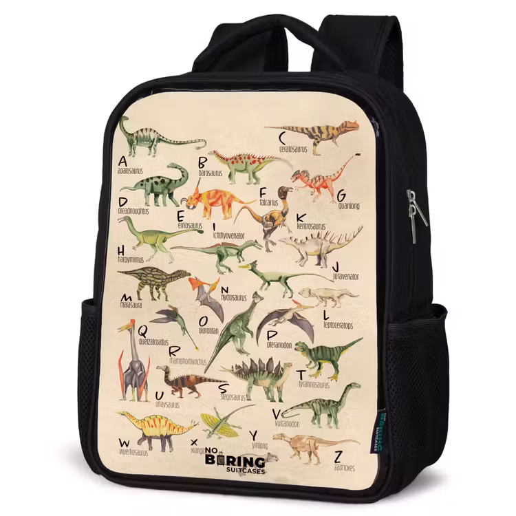 Kids backpack - Black - Dino alphabet — 4