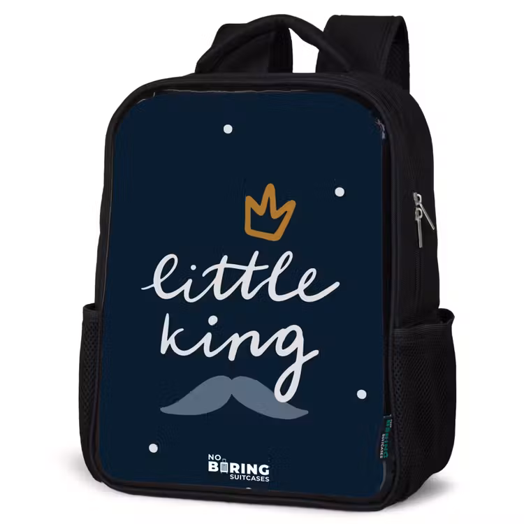 Kids backpack - Black - Little king with polka dots — 4