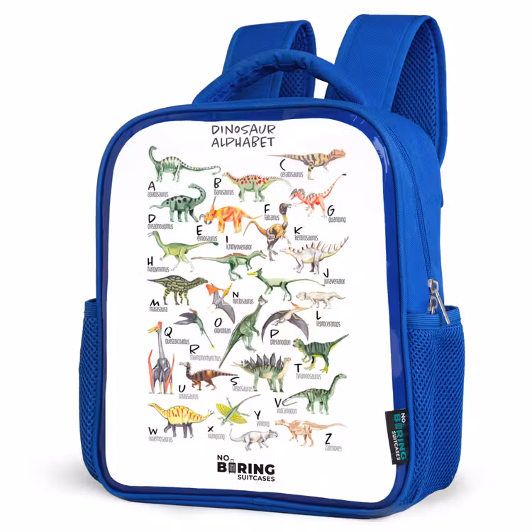 Kids backpack - Blue - Alphabet of dinosaurs — 3