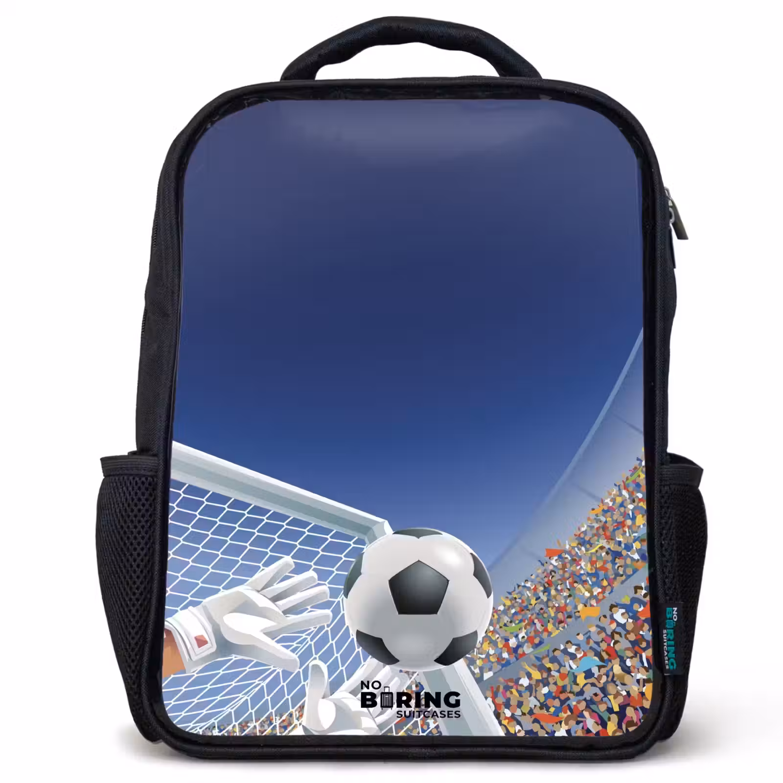 Kids backpack - Black - Goalkeeper stopping a soccer ball — 1