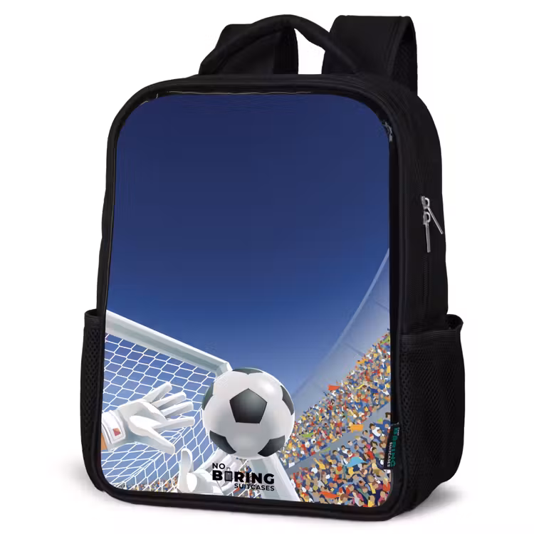 Kids backpack - Black - Goalkeeper stopping a soccer ball — 4
