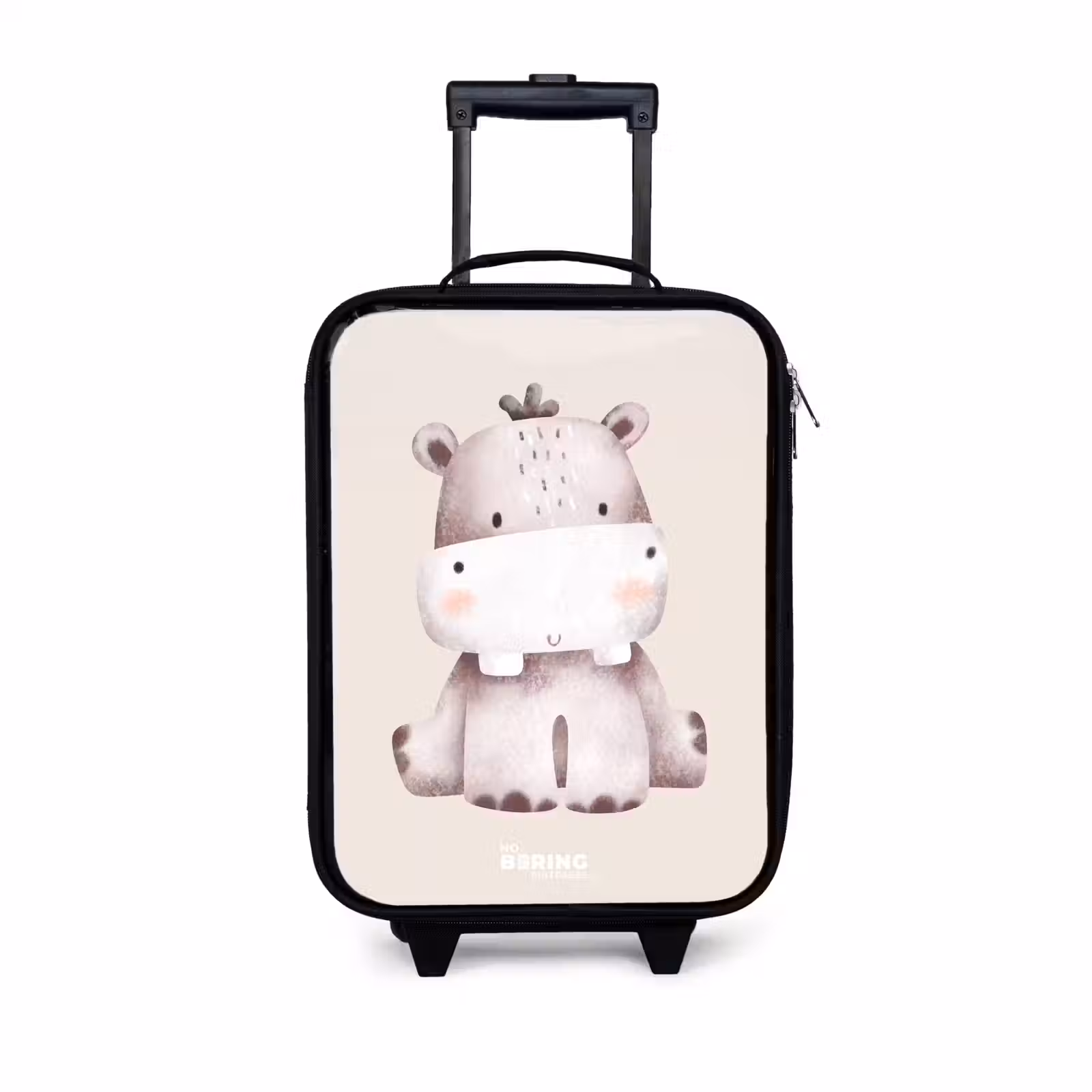 Children's suitcase - Hippo on beige background illustration — 1