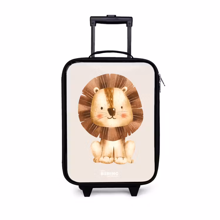 Children's suitcase - Lion illustration with beige background — 1