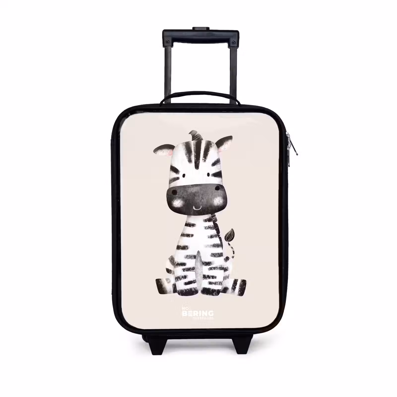 Children's suitcase - Zebra portrait drawing with beige background — 1