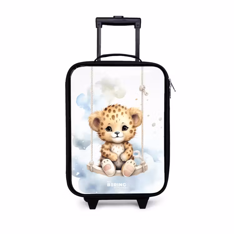 Children's suitcase - Cheetah cub on a swing in the clouds — 1