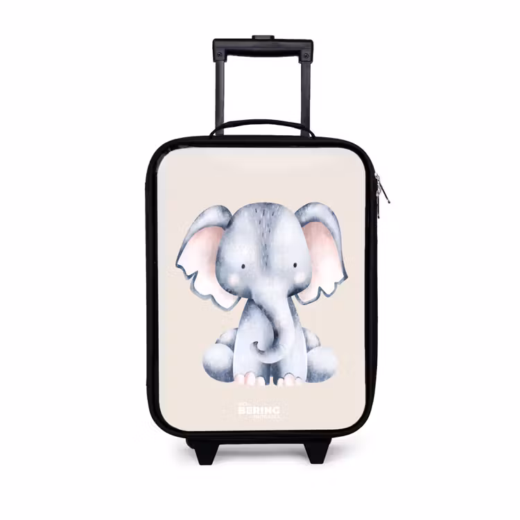 Children's suitcase - Elephant drawing against a beige background — 1