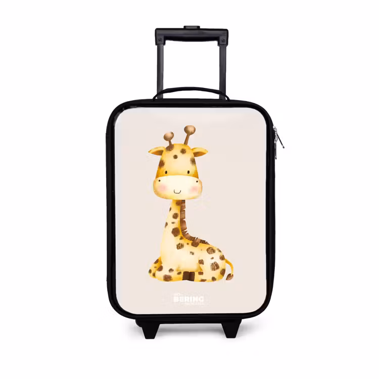 Children's suitcase - Reclining giraffe illustration on beige background — 1