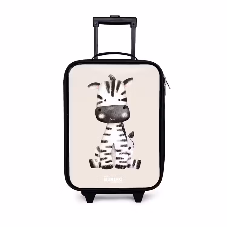 Children's suitcase - Zebra portrait drawing with beige background — 1