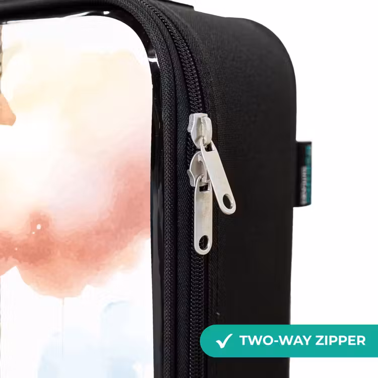 Children's suitcase - White baby unicorn on a swing in the clouds — 5