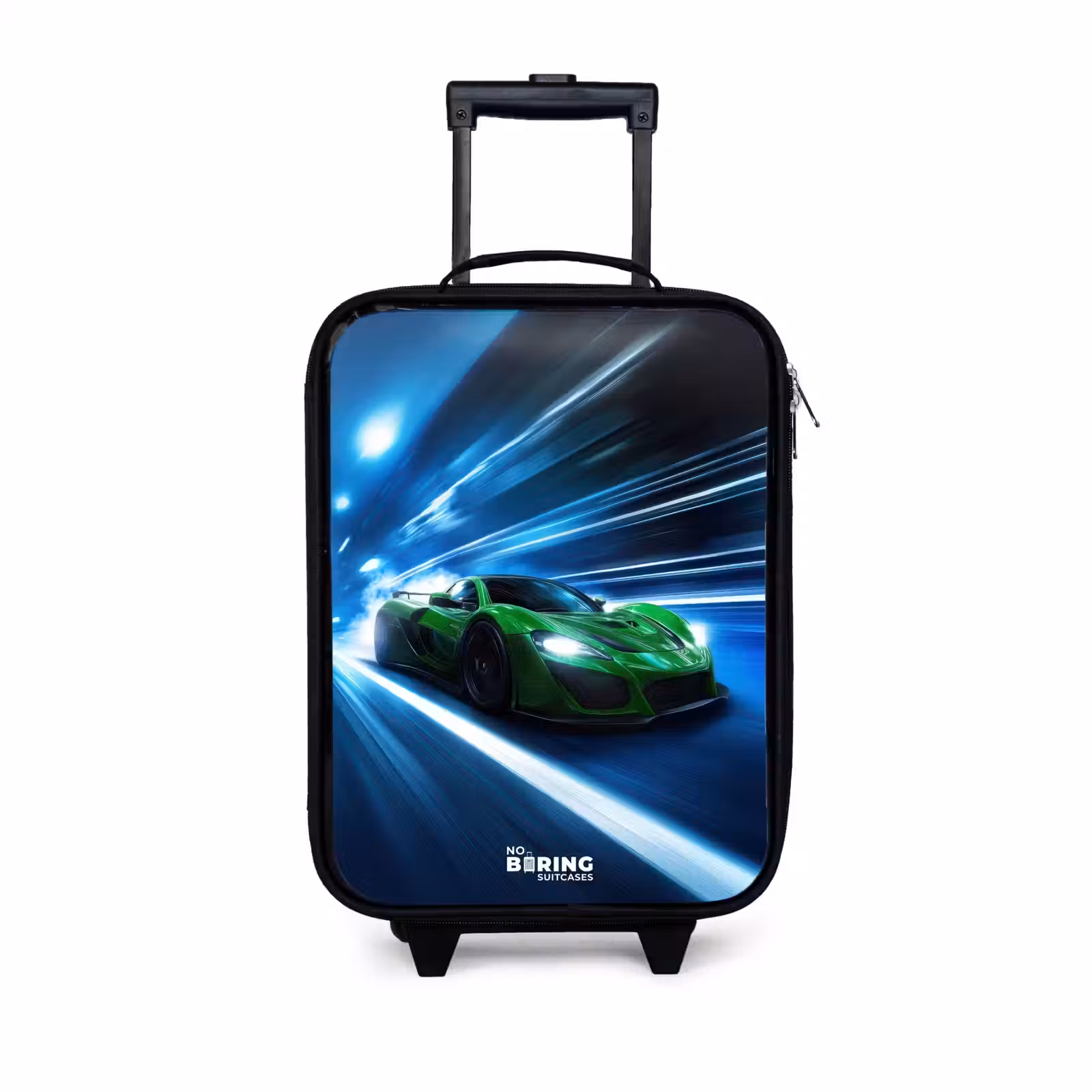 Children's suitcase - Green supercar flashes through neon lights — 1