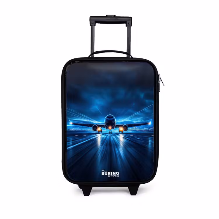 Children's suitcase - Airplane taking off in futuristic nightscape — 1